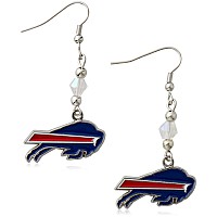 Nfl Siskiyou Sports Womens Buffalo Bills Crystal Dangle Earrings One Size Team Color