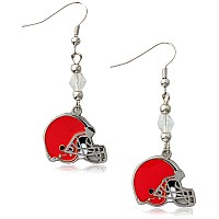 Nfl Siskiyou Sports Womens Cleveland Browns Crystal Dangle Earrings One Size Team Colorwhite