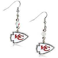 Nfl Siskiyou Sports Womens Kansas City Chiefs Crystal Dangle Earrings One Size Team Colorwhite