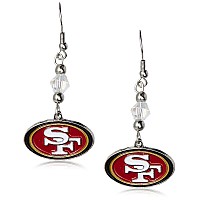 Nfl Siskiyou Sports Womens San Francisco 49Ers Crystal Dangle Earrings One Size Team Color