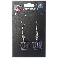 Nfl Siskiyou Sports Womens New York Giants Crystal Dangle Earrings One Size Team Color