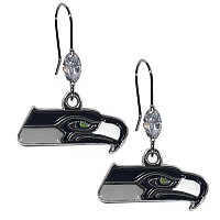 Nfl Siskiyou Sports Womens Seattle Seahawks Crystal Dangle Earrings One Size Team Color