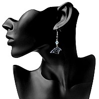 Nfl Siskiyou Sports Womens Carolina Panthers Crystal Dangle Earrings One Size Team Color