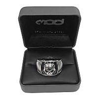 Harleydavidson Mens Bar Shield Skull Cigar Band Ring Stainless Steel Hsr0020