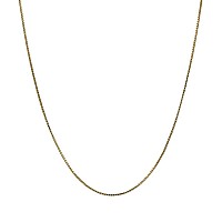 Honolulu Jewelry Company 14K Thin Real Solid Yellow Gold 05Mm Box Chain Necklace Springring Clasp 16 Inches