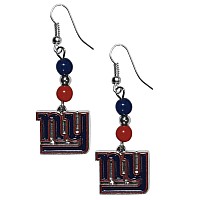 Nfl Siskiyou Sports Womens New York Giants Fan Bead Dangle Earrings One Size Team Colorblack