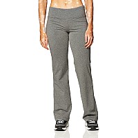 Jockey Womens Activewear Cotton Stretch Slim Bootleg Pant Charcoal Grey Heather Sp