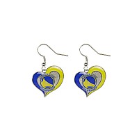 Aminco Nba Golden State Warriors Swirl Heart Earrings Team Color 25