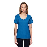 Hanes Womens Xtemp Vneck Tee Neon Blue Heather Small