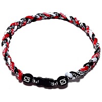 Sport Ropes Triple Titanium Necklace Redblackwhite 22