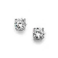 Mariell Cubic Zirconia Crystal Stud Earrings 2 Carat Round Cz Solitaire Imitation Diamond Earrings