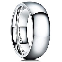 King Will Basic Mens 8Mm Classic High Polished Comfort Fit Domed Tungsten Metal Ring Wedding Band7