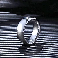 King Will Basic Mens 8Mm Classic High Polished Comfort Fit Domed Tungsten Metal Ring Wedding Band7