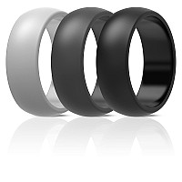 Thunderfit Silicone Rings For Men Rubber Wedding Bands 3 Rings Black Gray Light Gray 859 189Mm