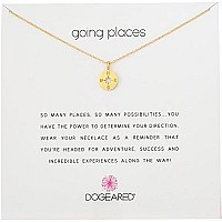 Dogeared Going Places Compass Disc Gold Dipped Chain Necklace 18