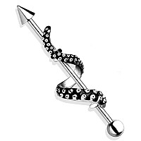 Industrial Bar Tentacle Wrapped 316L Surgical Steel Industrial Barbell