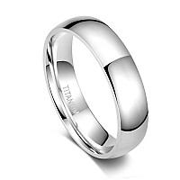 Tigrade 2Mm 4Mm 6Mm 8Mm Titanium Ring Plain Dome High Polished Wedding Band Comfort Fit Size 415 6Mm Silver Size 45