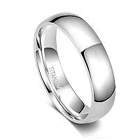 Tigrade 2Mm 4Mm 6Mm 8Mm Titanium Ring Plain Dome High Polished Wedding Band Comfort Fit Size 415 6Mm Silver Size 95