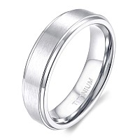 Tigrade 4Mm 6Mm 8Mm 10Mm Black Titanium Rings Wedding Band Matte Comfort Fit For Men Women Size 315Silver 6Mm Size 45