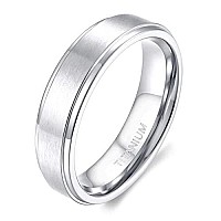 Tigrade 4Mm 6Mm 8Mm 10Mm Black Titanium Rings Wedding Band Matte Comfort Fit For Men Women Size 315Silver 6Mm Size 6