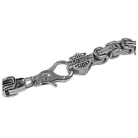 Harleydavidson Mens Stainless Steel Double Link Necklace Silver Hsn002622