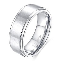 Tigrade 4Mm 6Mm 8Mm 10Mm Black Titanium Rings Wedding Band Matte Comfort Fit For Men Women Size 315Silver 8Mm Size 6