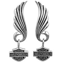 Harleydavidson Womens Little Wing Bar Shield Post Dangle Earrings Hde0270