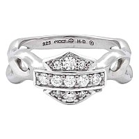 Harleydavidson Womens Ring Inferior Flames Embellished Bs Silver Hdr0358 7