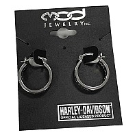 Harleydavidson Womens Earrings Aztec Bar Shield Hoops Silver Hde0371