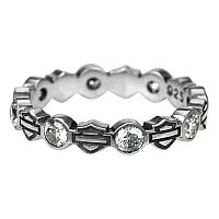 Harleydavidson Womens Ring Stacking Bar Shield Rhinestone Ring Hdr0170 7