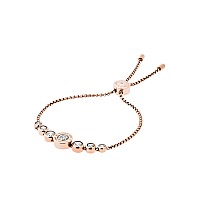 Michael Kors Stainless Steel And Cubic Zirconia Chain Bracelet For Women Color Rose Gold Model Mkj5336791