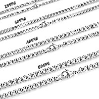 Besteel Womens Mens Stainless Steel Rolo Cable Wheat Chain Link Necklace For Men 1636 Inch 30 Inches