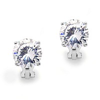 Mariell 3 Carat Cubic Zirconia Crystal Clipon Stud Earrings For Nonpierced Ears Jewelry Gift For Women