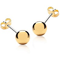 Lifetime Jewelry 6Mm Stud Earrings 24K Gold Plated With Hypoallergenic Surgical Steel Posts Safe For Sensitive Ears Women Or