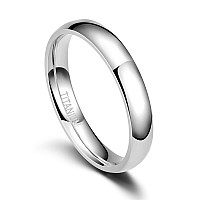 Tigrade 2Mm 4Mm 6Mm 8Mm 10Mm Titanium Ring Plain Dome High Polished Wedding Band Comfort Fit Size 3154Mmsize 4