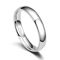 Tigrade 2Mm 4Mm 6Mm 8Mm 10Mm Titanium Ring Plain Dome High Polished Wedding Band Comfort Fit Size 3154Mmsize 5