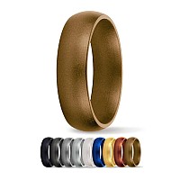 Saferingz Metallic Silicone Wedding Ring 6Mm Made In The Usa Men Or Women Antique 13