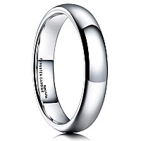 King Will Basic 4Mm Classic Polished Comfort Fit Domed Tungsten Metal Ring Wedding Band 115