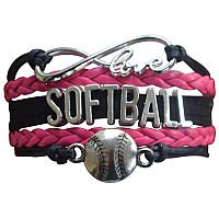 Softball Charm Infinity Bracelet Softball Jewelry For Softball Player And Teams