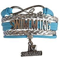 Infinity Collection Swim Bracelet Girls Swimming Charm Bracelet Love Swim Jewelry Gift For Swimmers Swim Team