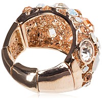 Guess Basic Rose Gold Domed Multistone Adjustable Ring Size 79