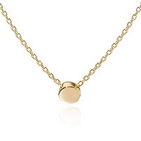 Sleaf Tiny Dot Necklace Sterling Silver Circle Pendant Gold Necklaces For Women