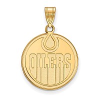 Logoart 10K Yellow Gold Nhl Edmonton Oilers Large Disc Pendant