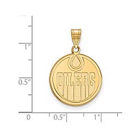 Logoart 10K Yellow Gold Nhl Edmonton Oilers Large Disc Pendant