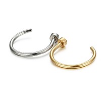 Fibo Steel 18G20G 2Pcs Stainless Steel Body Jewelry Piercing Nose Ring Hoop For Womenblackgold 20G8Mm