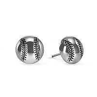 Gimmedat Baseball Silver Stud Earrings Jewelry Mom Woman Fan Gift