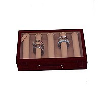 Kuber Industries 5 Rods Transparent Bangle Organizer Box Velvet Coated Jewelry Storage