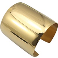 Couya Stainless Steel Gold Plated Women Big Heavy Long Cuff Bangle Bracelet