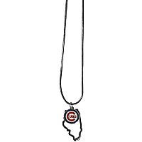 Siskiyou Sports Mlb Chicago Cubs Necklace Chain With State Shape Charm Team Colors One Size