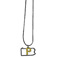 Siskiyou Sports Mlb Pittsburgh Pirates Necklace Chain With State Shape Charm Team Colors One Size